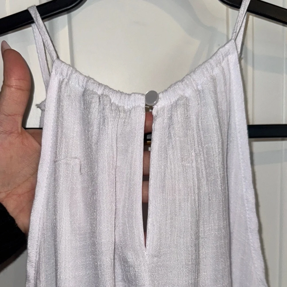 Mlle Gabrielle- White Sleeveless High-Low Maxi Dress size Medium - Picture 9 of 11